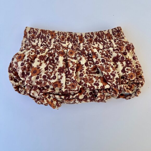 Kate Quinn Ruffle Bloomers | Smocked Waist, Fall Ditsy Floral Print | 12–18M - Picture 1 of 4